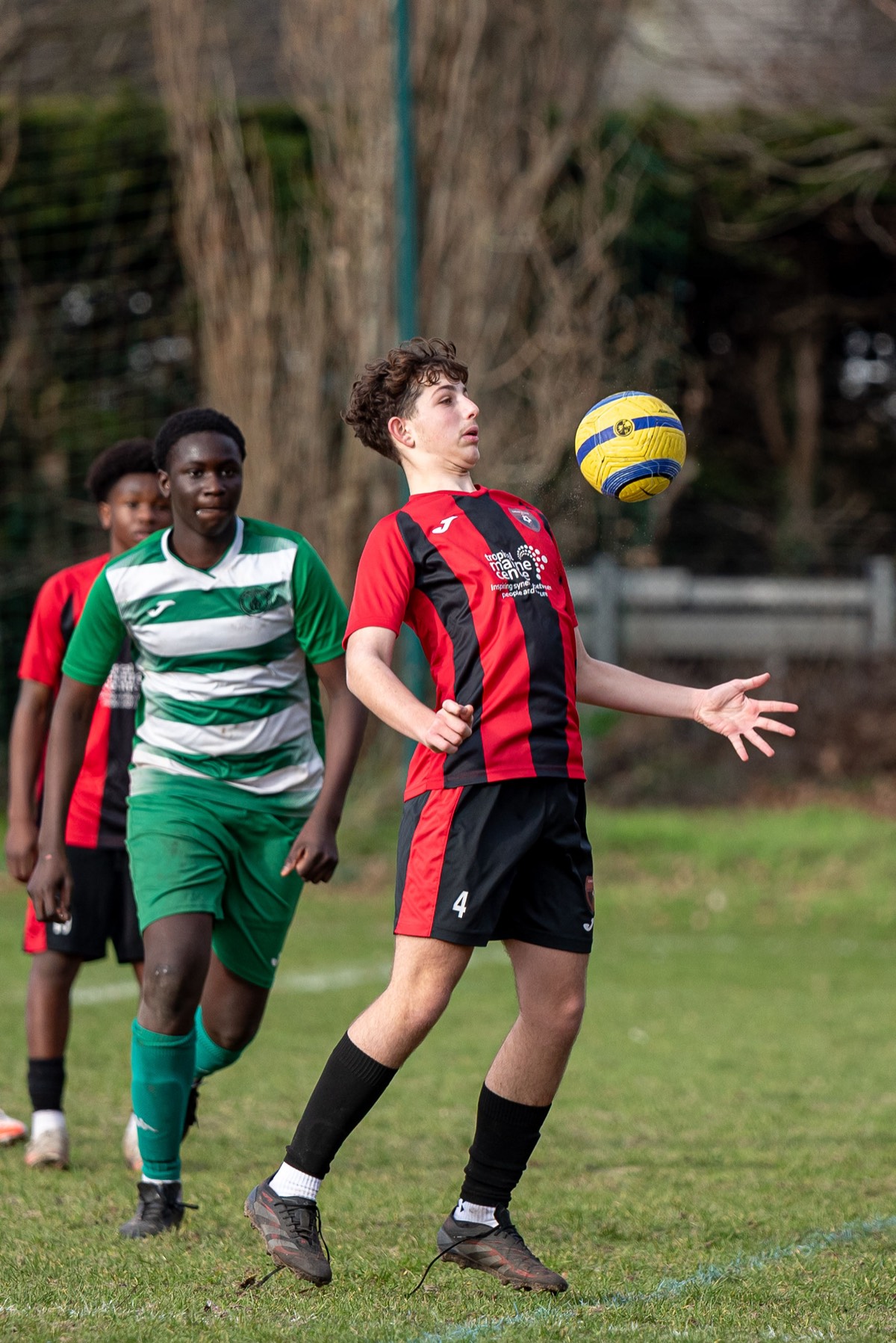 Lions team in formation during the Chipstead league match